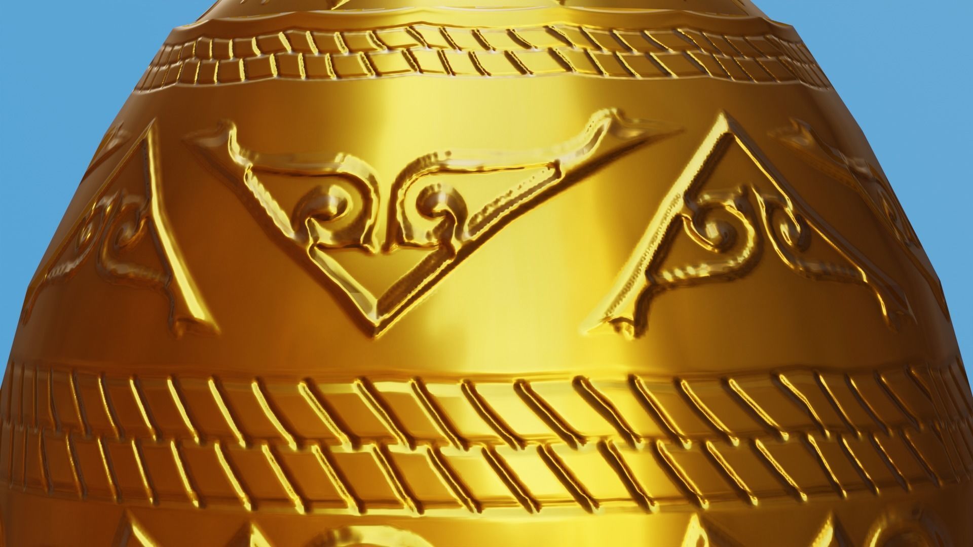 Ornate Gold Urn 2 Low-poly 3D model_2