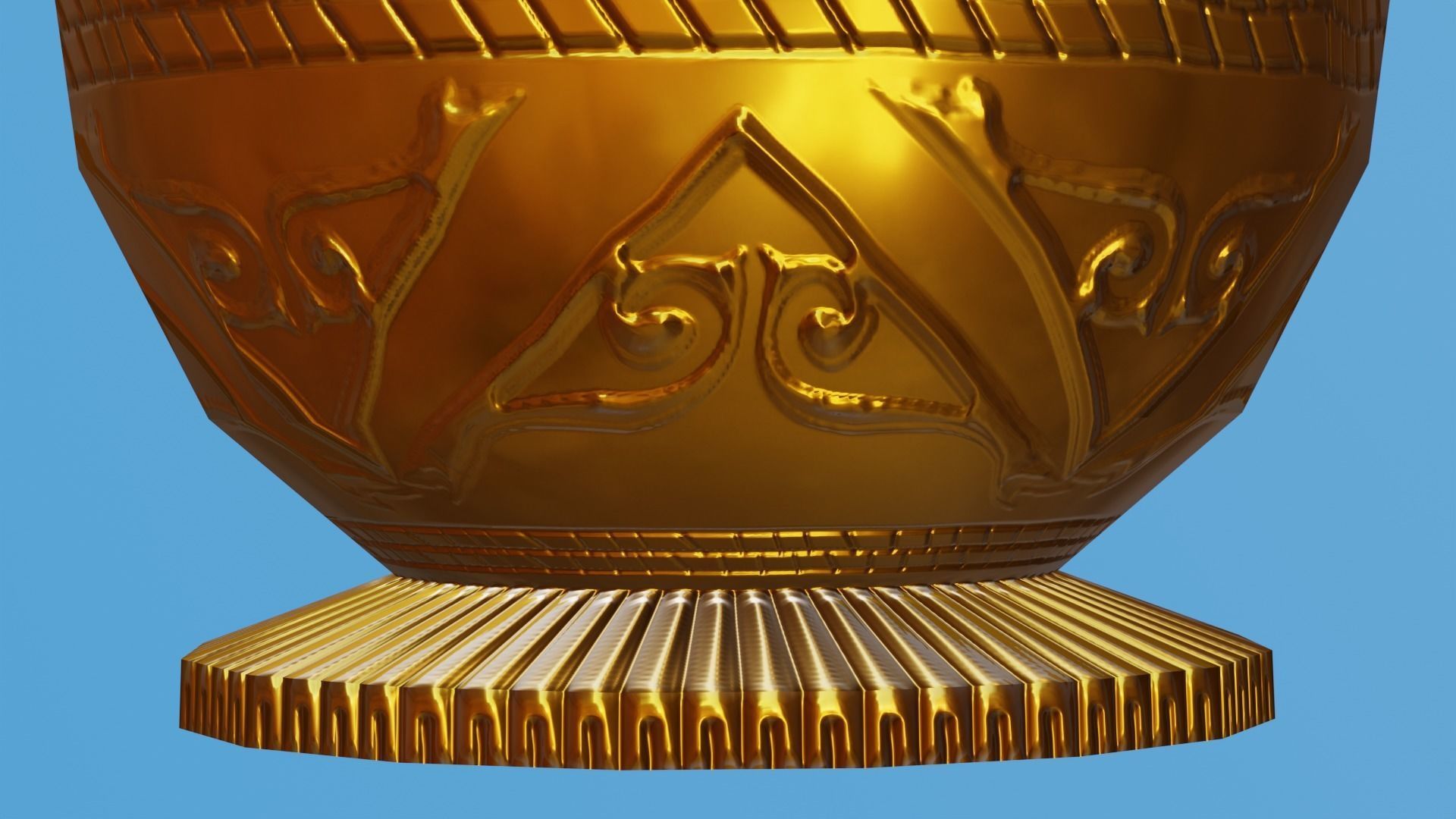 Ornate Gold Urn 2 Low-poly 3D model_4
