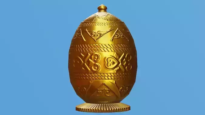 Ornate Gold Urn 2 Low-poly 3D model