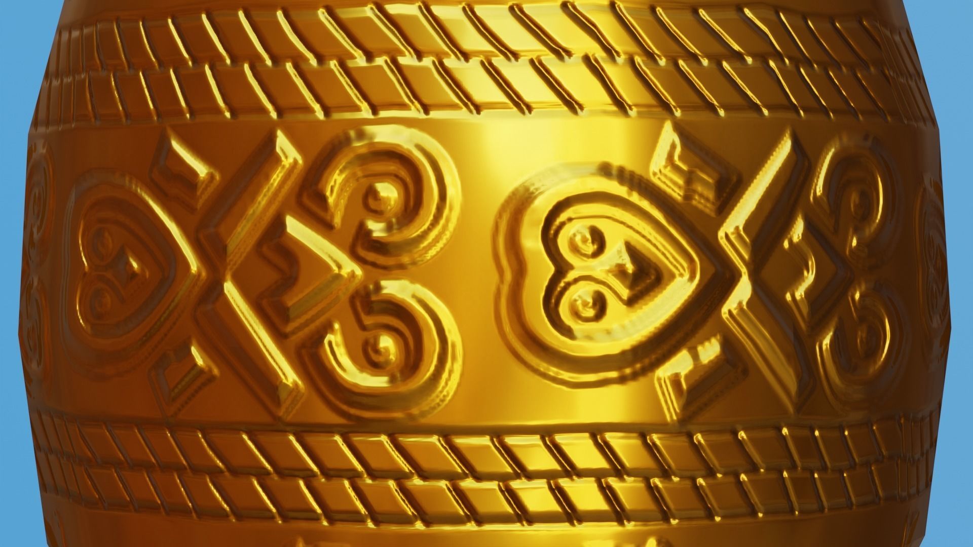 Ornate Gold Urn 2 Low-poly 3D model_3