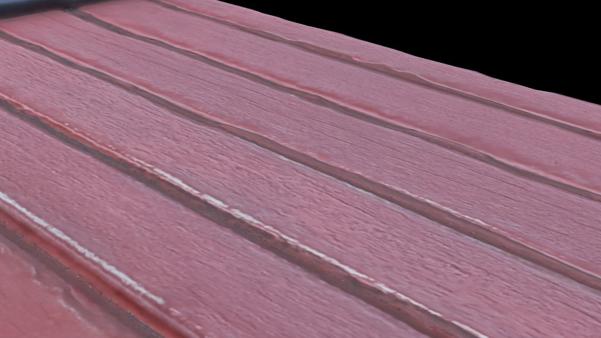 Bench wooden with metal handle 3D model_3