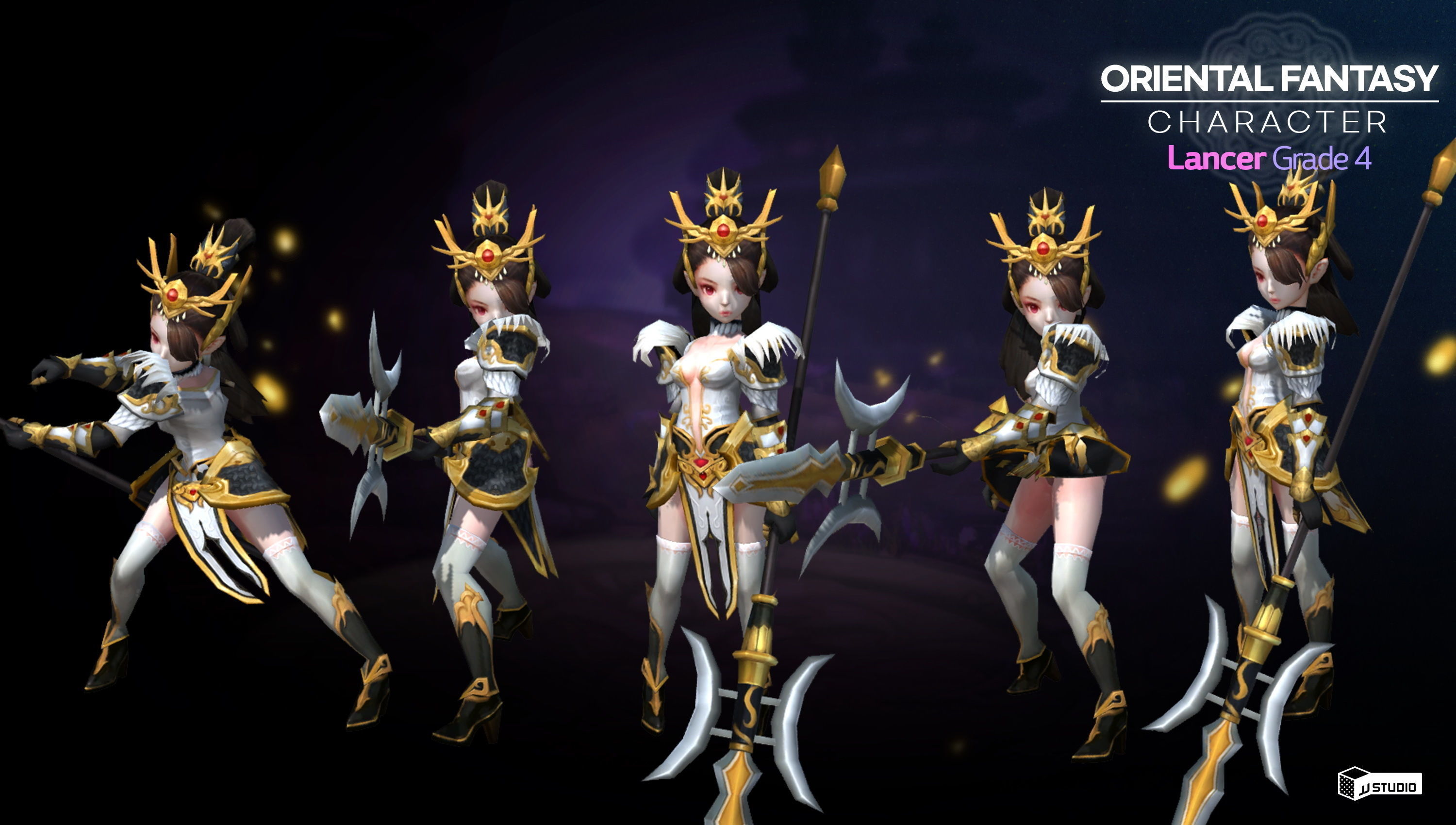 Oriental Fantasy Character - Lancer Grade 4 Low-poly 3D model_3