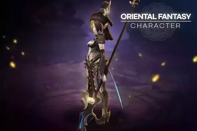 Oriental Fantasy Character - Lancer Grade 5 Low-poly 3D model