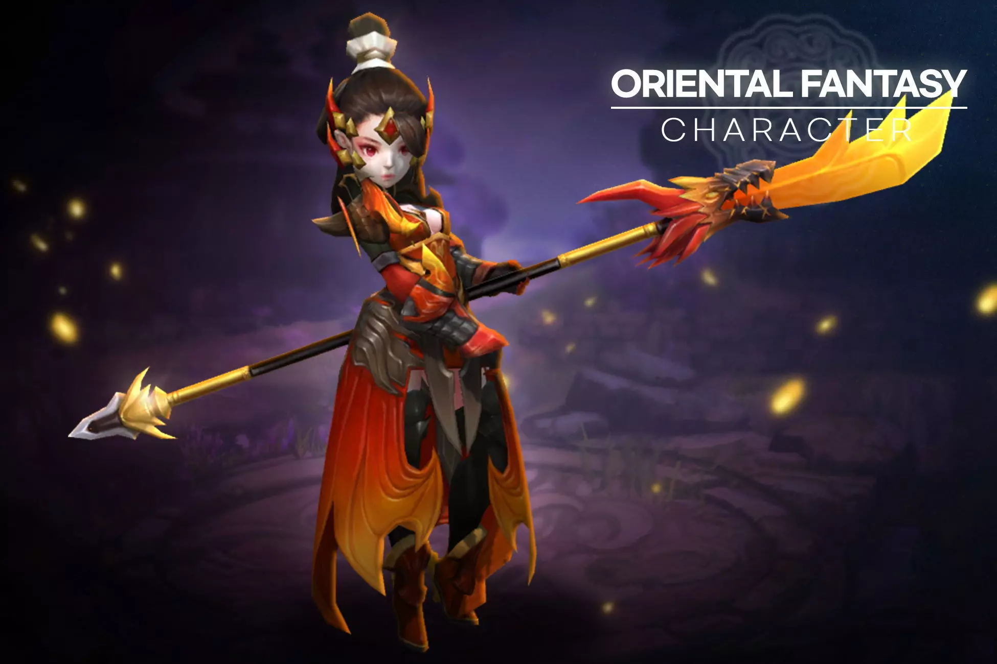 Oriental Fantasy Character - Lancer Grade 6 Low-poly 3D model_0