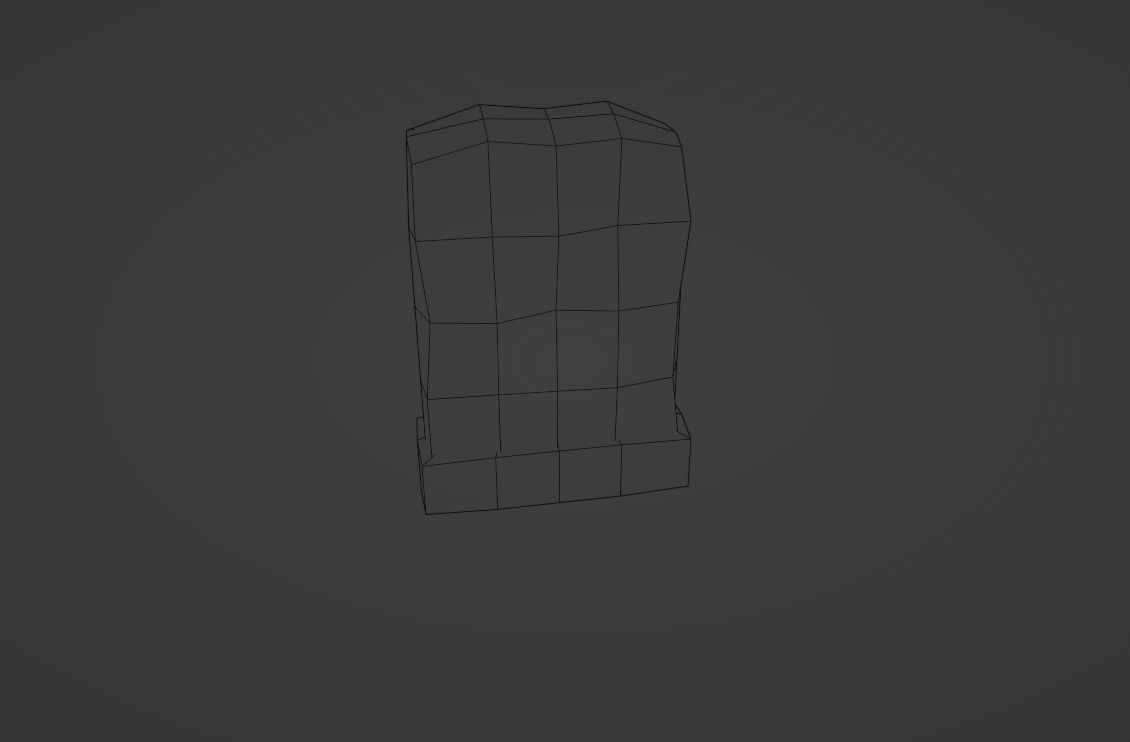 Damned tombstone Low-poly 3D model_1