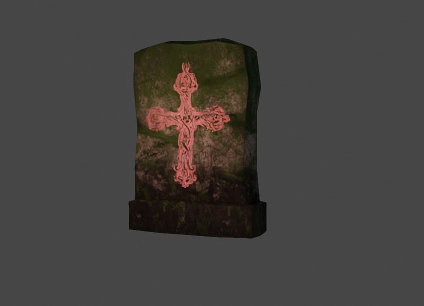 Damned tombstone Low-poly 3D model_4