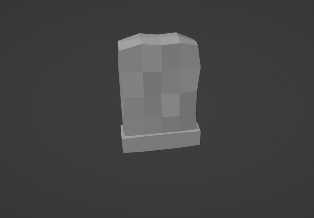 Damned tombstone Low-poly 3D model_2