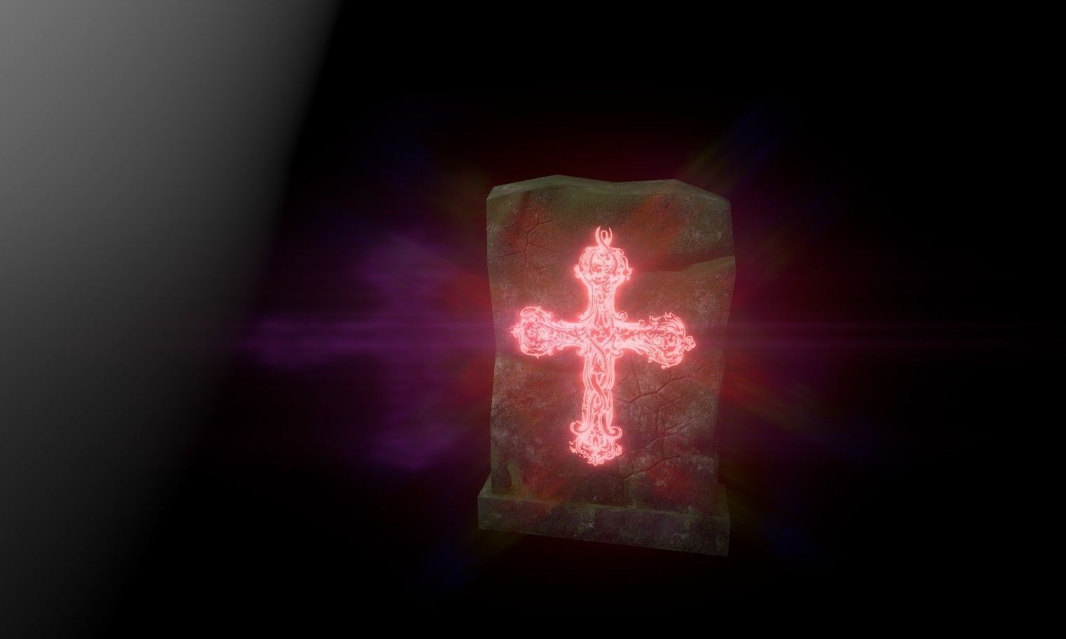Damned tombstone Low-poly 3D model_3