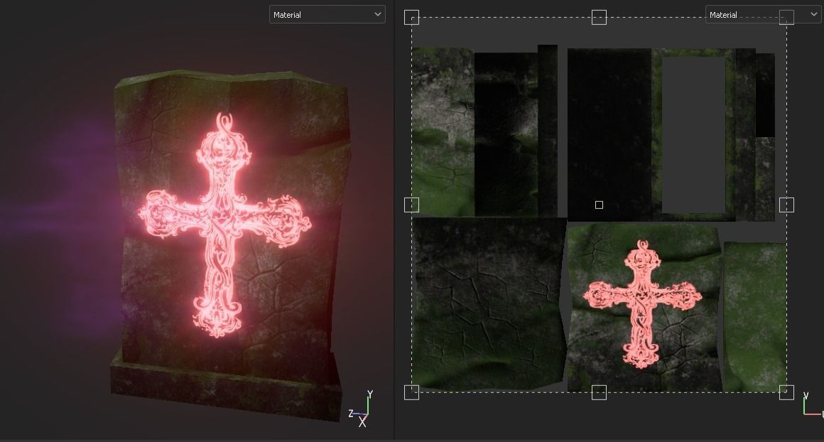 Damned tombstone Low-poly 3D model_6