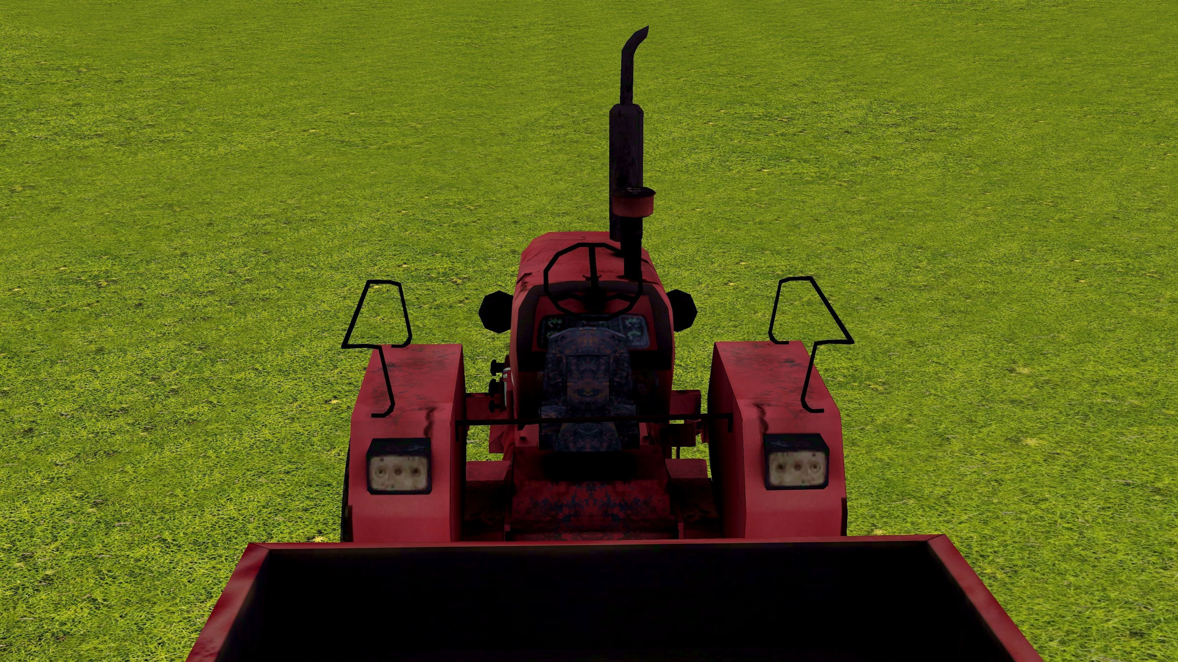 Old Farm Tractor Low-poly 3D model_13