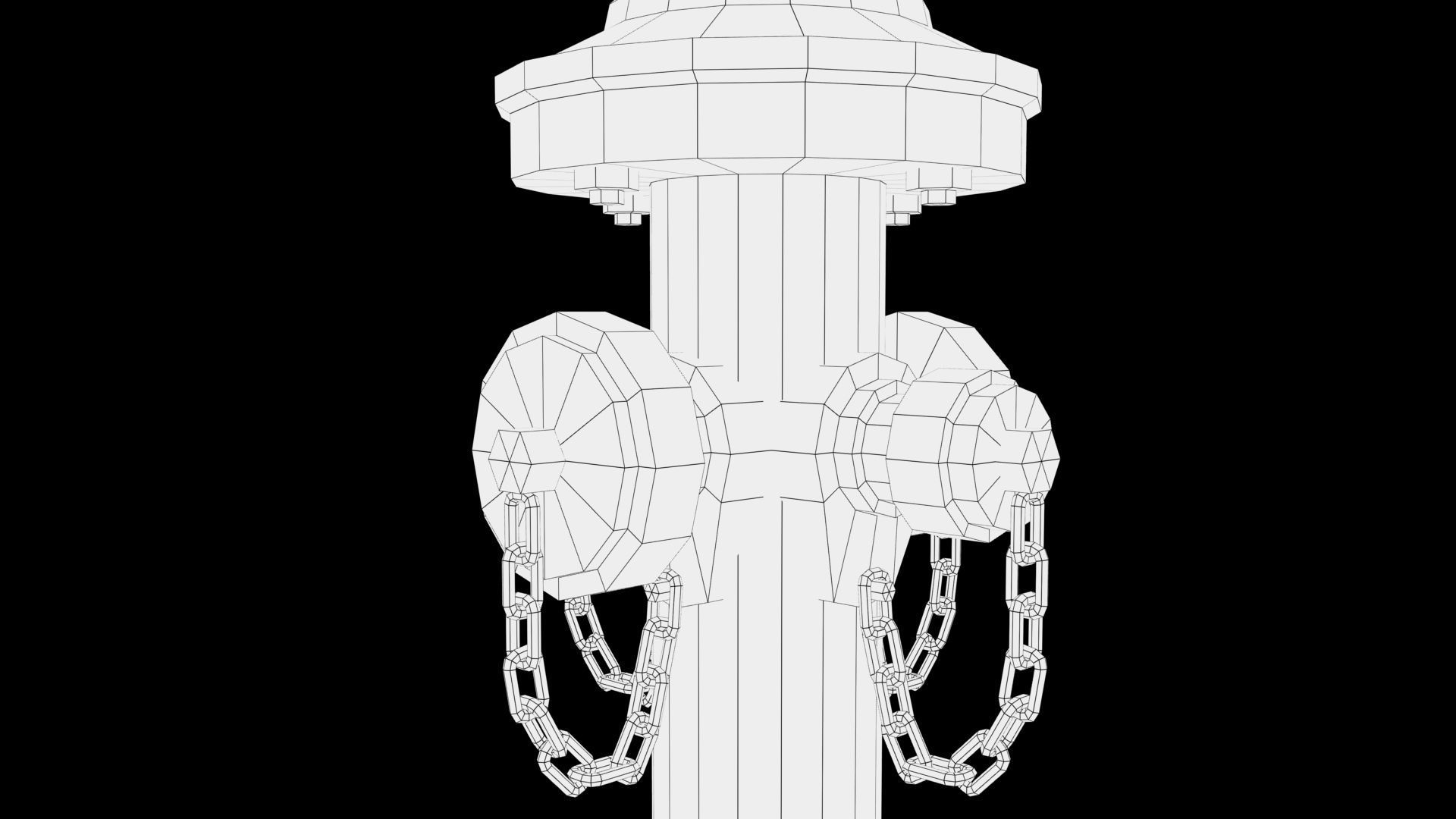 Fire hydrant Low-poly 3D model_9