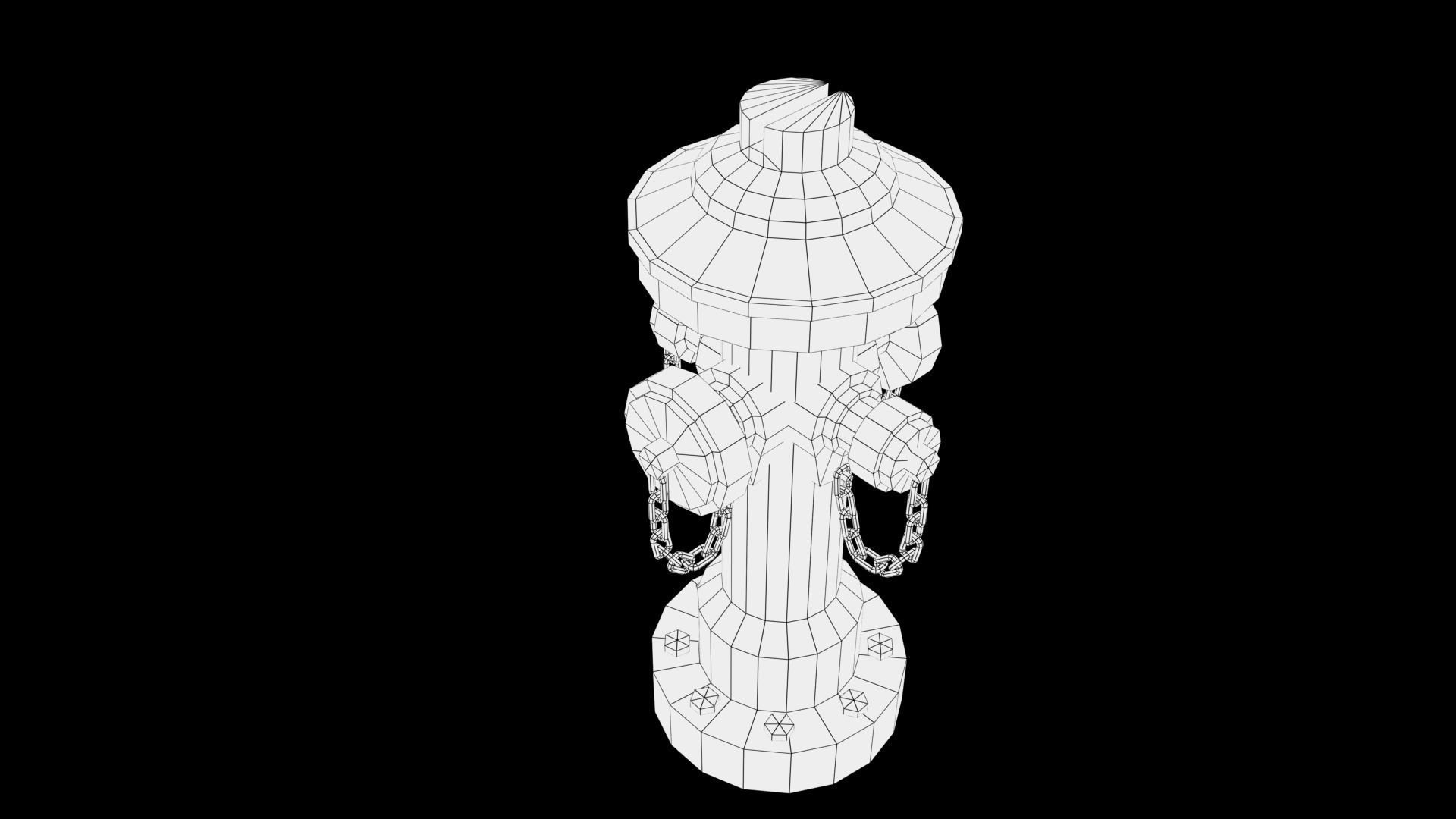 Fire hydrant Low-poly 3D model_8