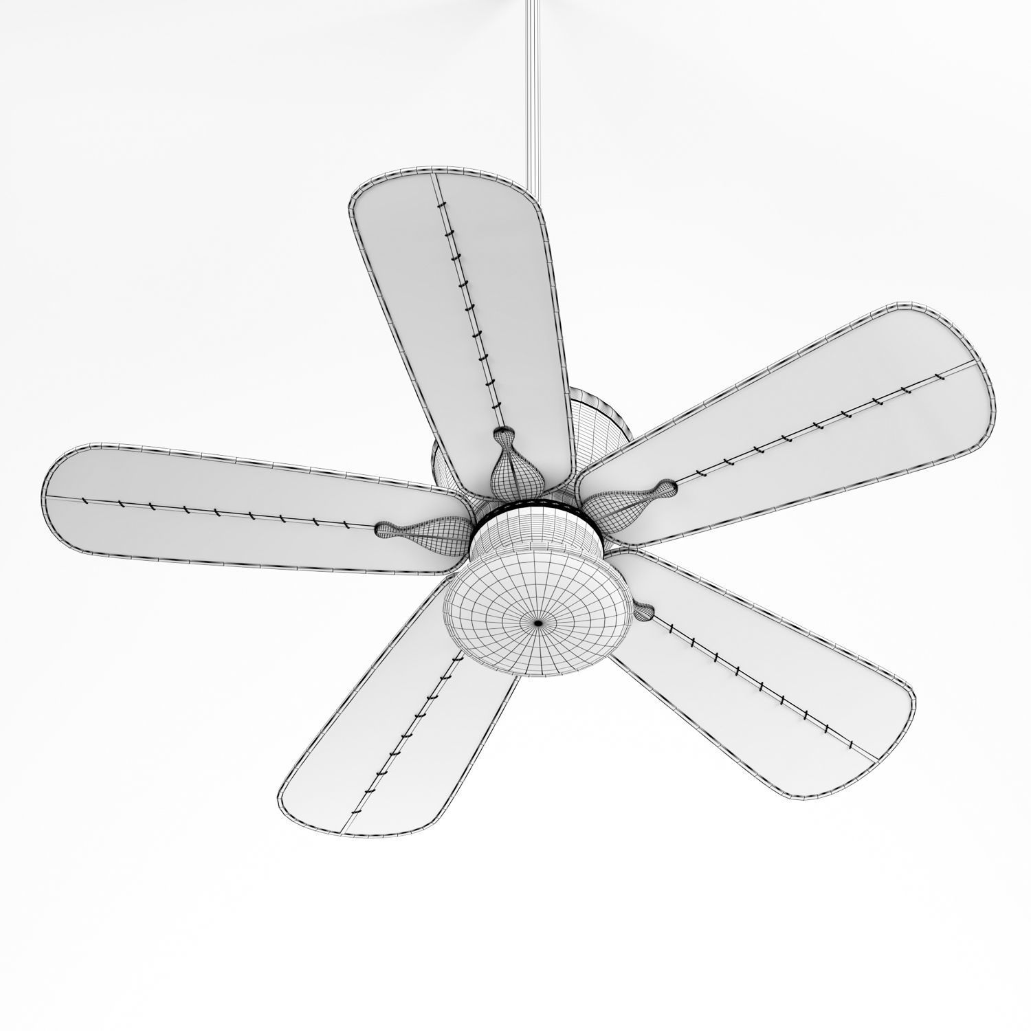 ceiling fan with light 3D model_4