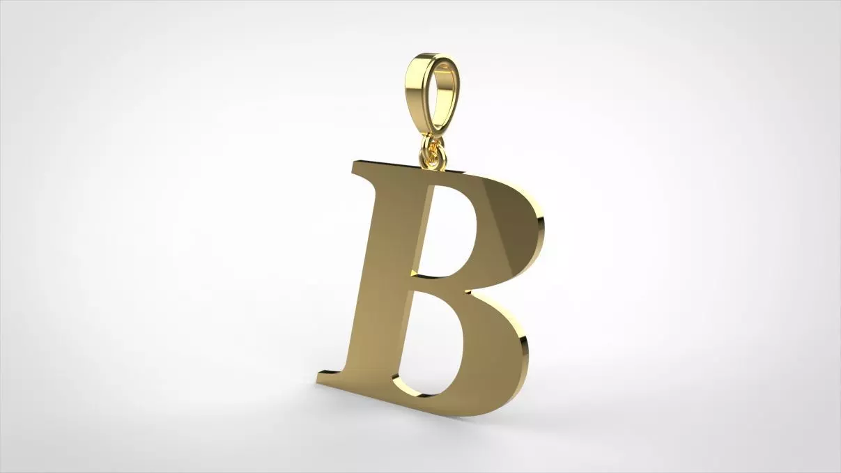 pendant alphabet georgia B small 3D print model