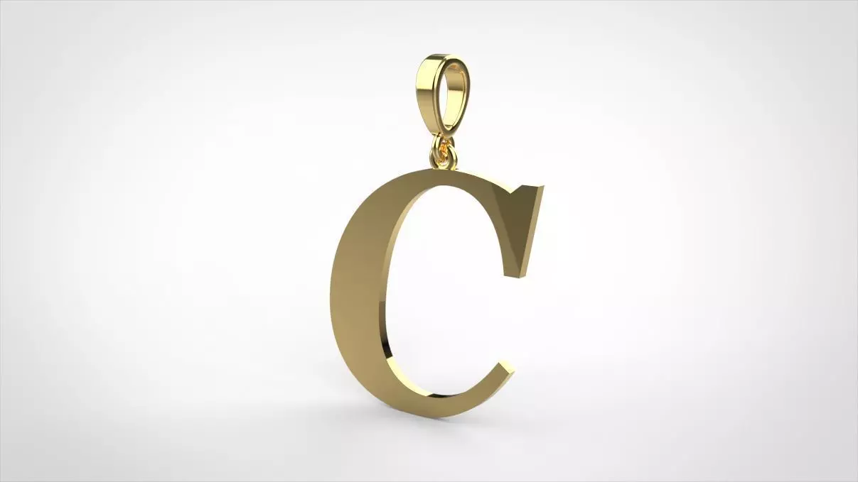 pendant alphabet georgia C small 3D print model