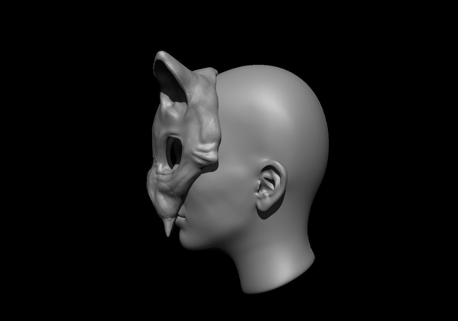 Cat Skull Mask 3D print model_17