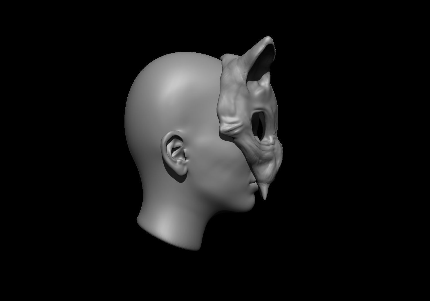 Cat Skull Mask 3D print model_19