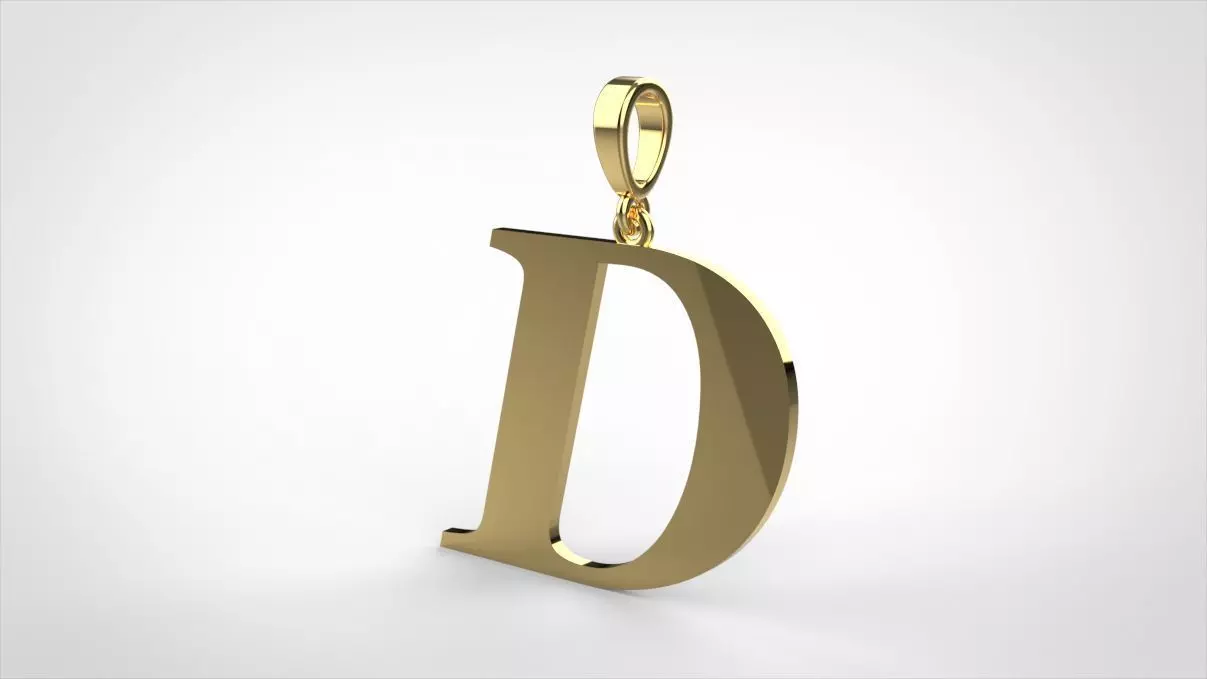 pendant alphabet georgia D small 3D print model