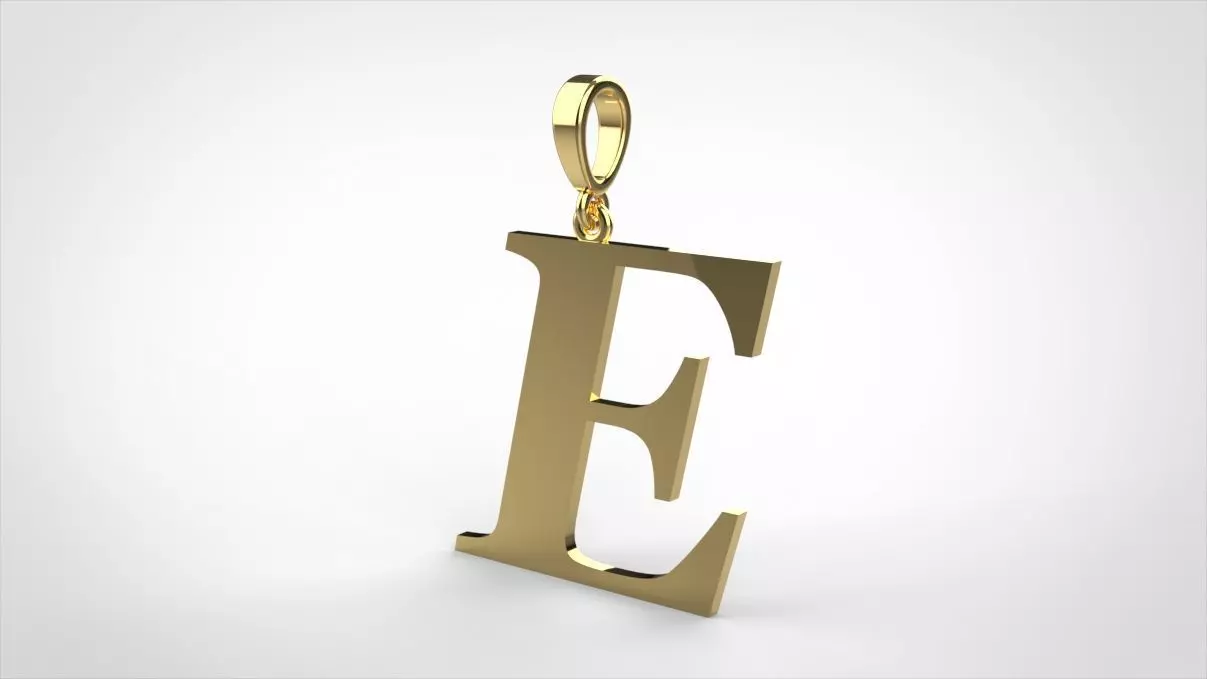 pendant alphabet georgia E small 3D print model