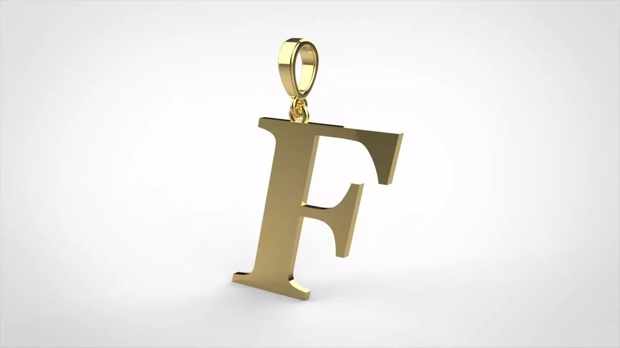 pendant alphabet georgia F small 3D print model