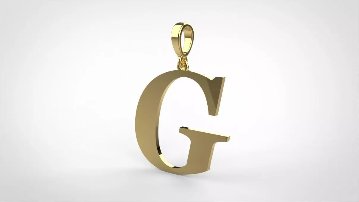 pendant alphabet georgia G small 3D print model