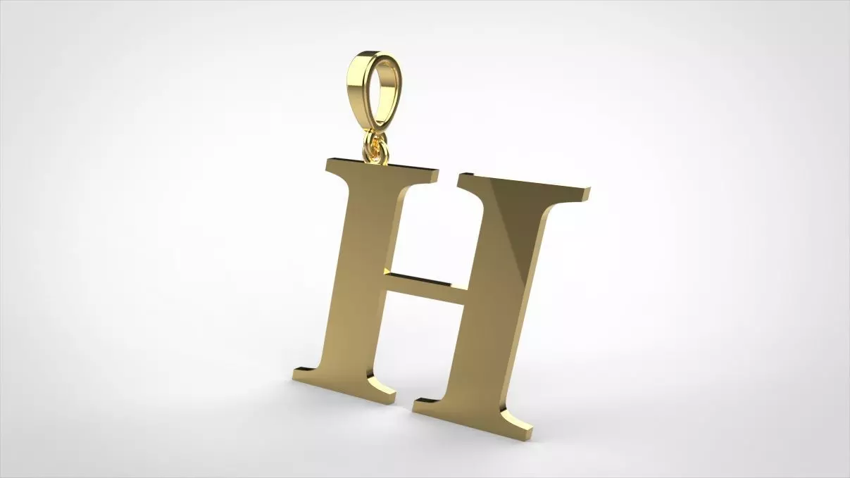 pendant alphabet georgia H small 3D print model