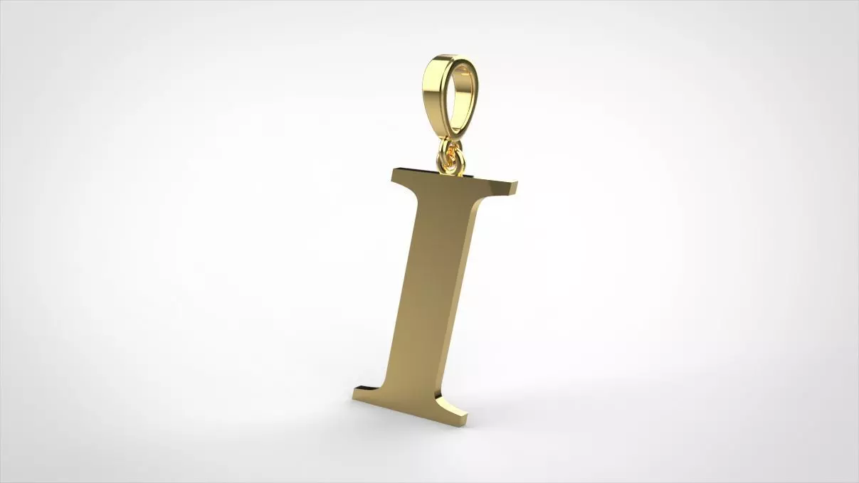 pendant alphabet georgia I small 3D print model