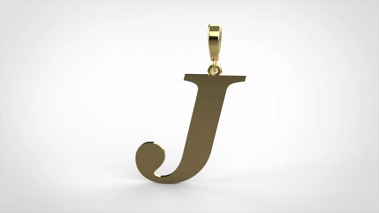 pendant alphabet georgia J small 3D print model