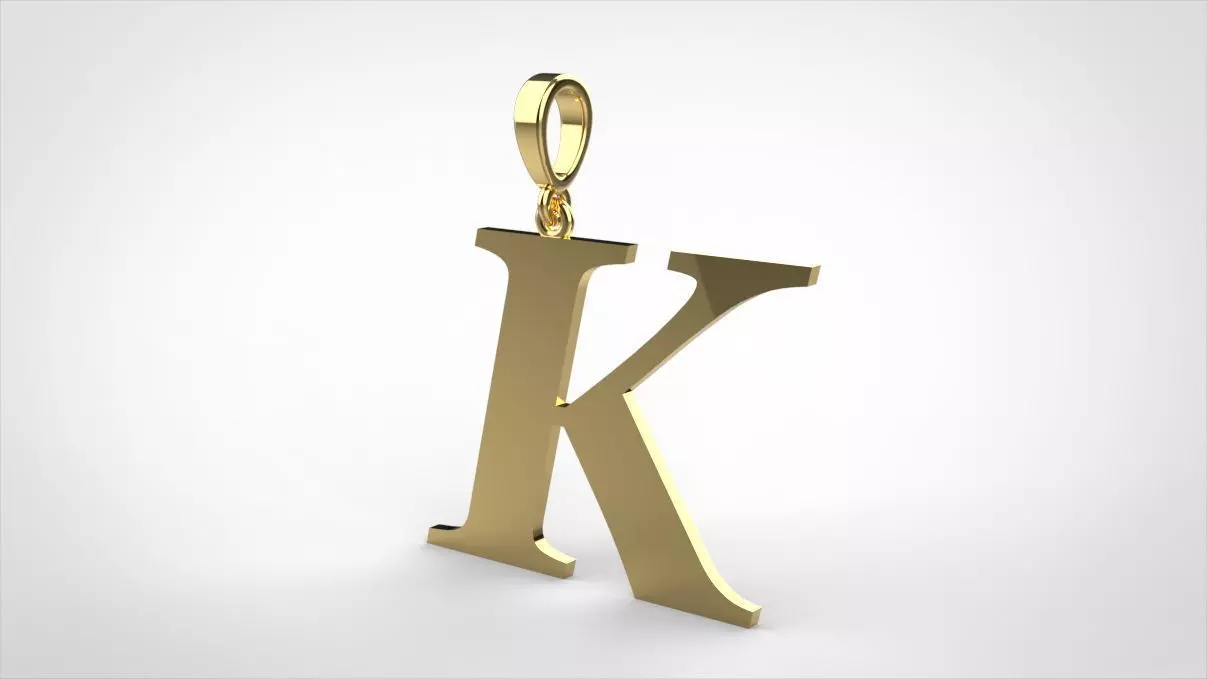 pendant alphabet georgia K small 3D print model
