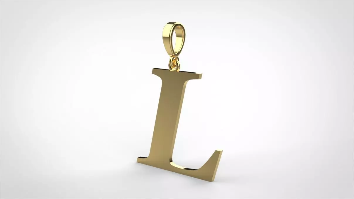 pendant alphabet georgia L small 3D print model
