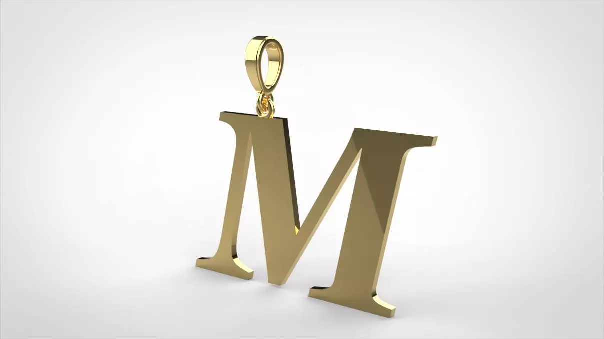 pendant alphabet georgia M small 3D print model