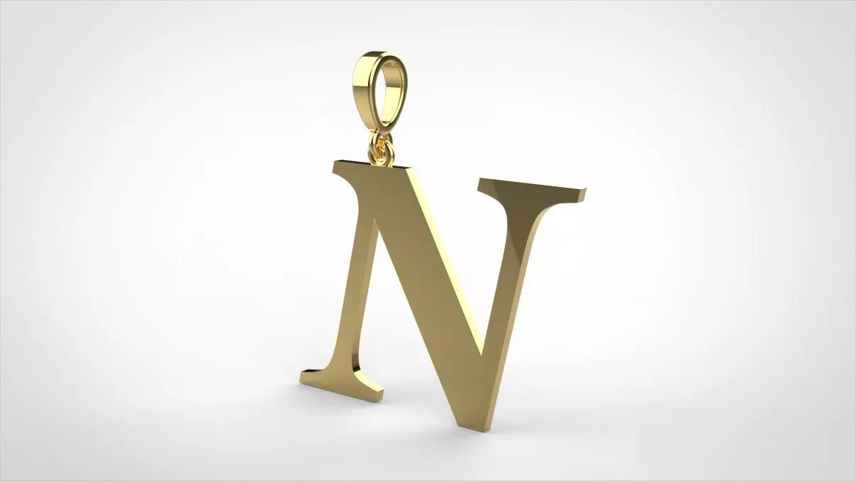 pendant alphabet georgia N small 3D print model