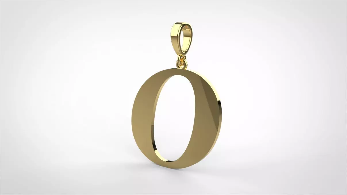 pendant alphabet georgia O small 3D print model