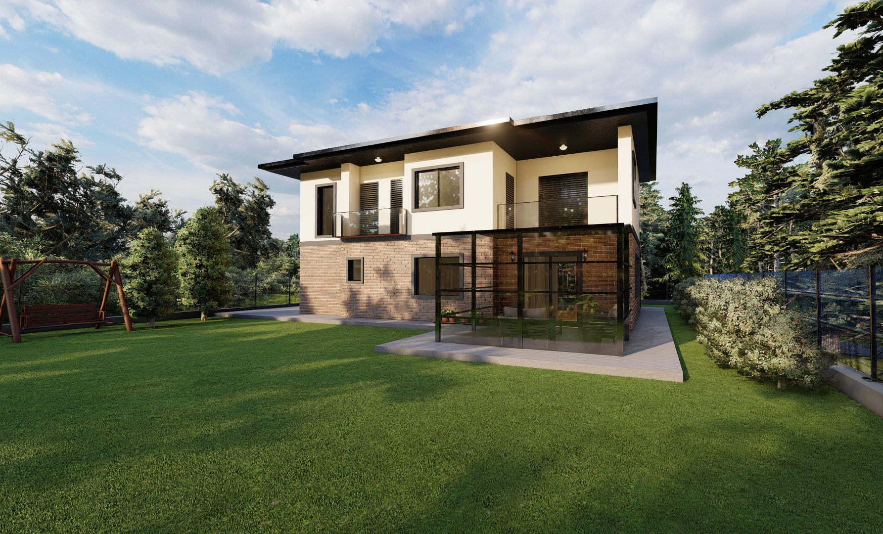 Villa in the village 3D design 3D model_11