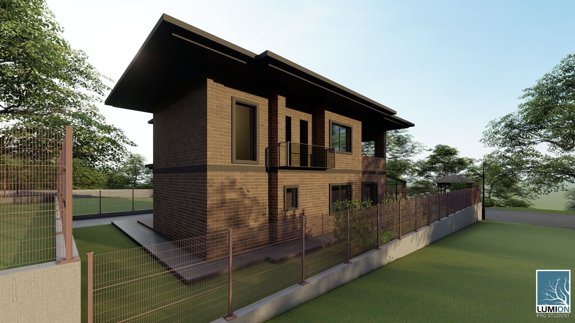 Villa in the village 3D design 3D model_3