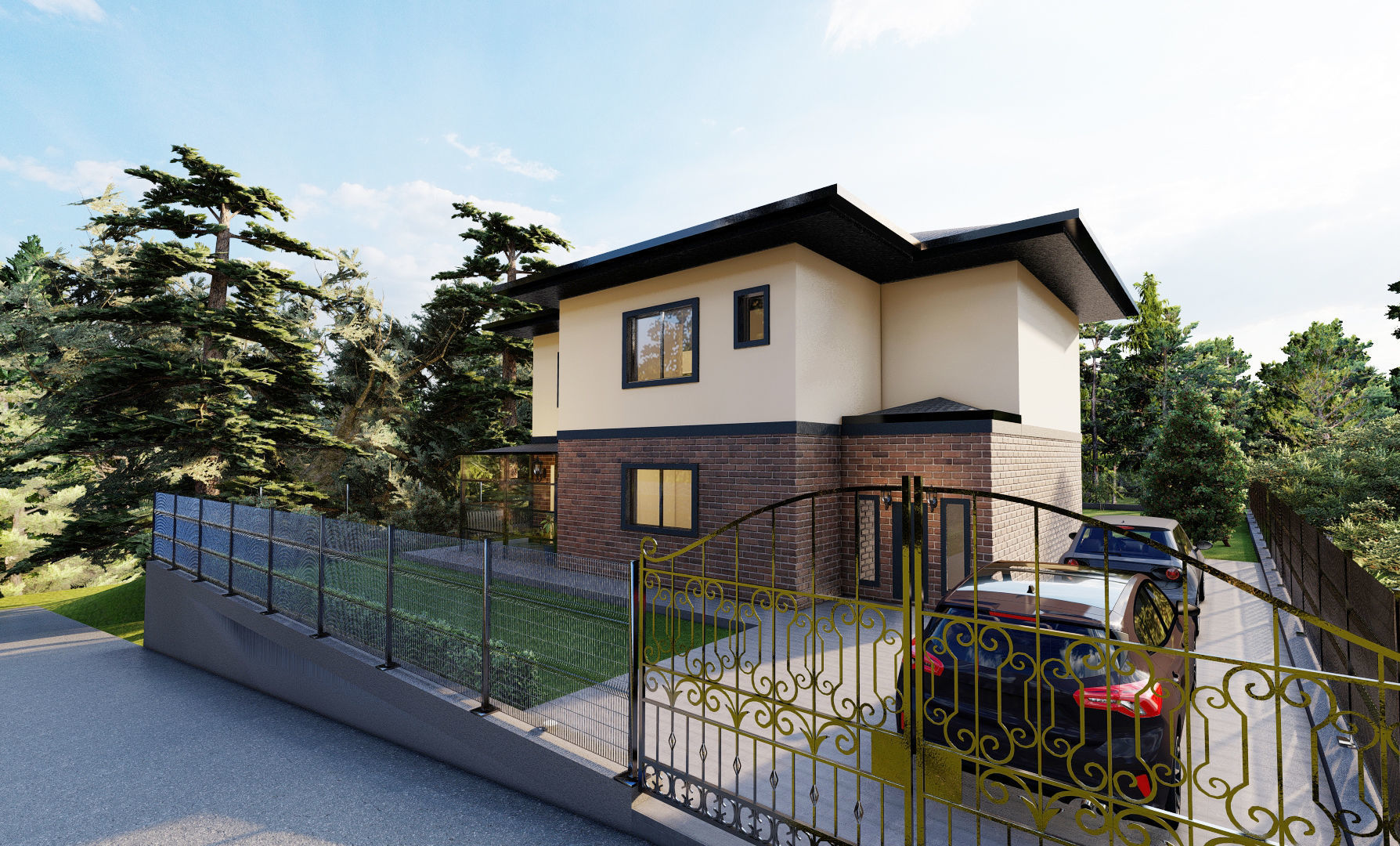 Villa in the village 3D design 3D model_12