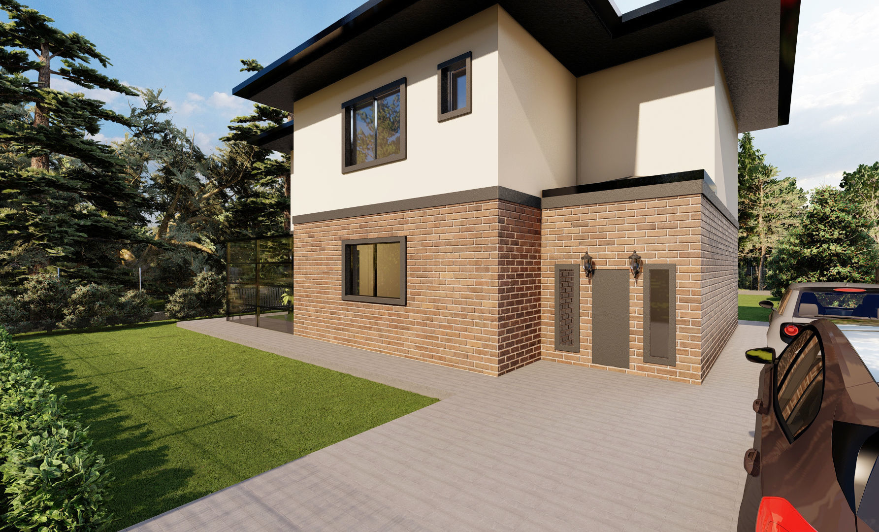 Villa in the village 3D design 3D model_13