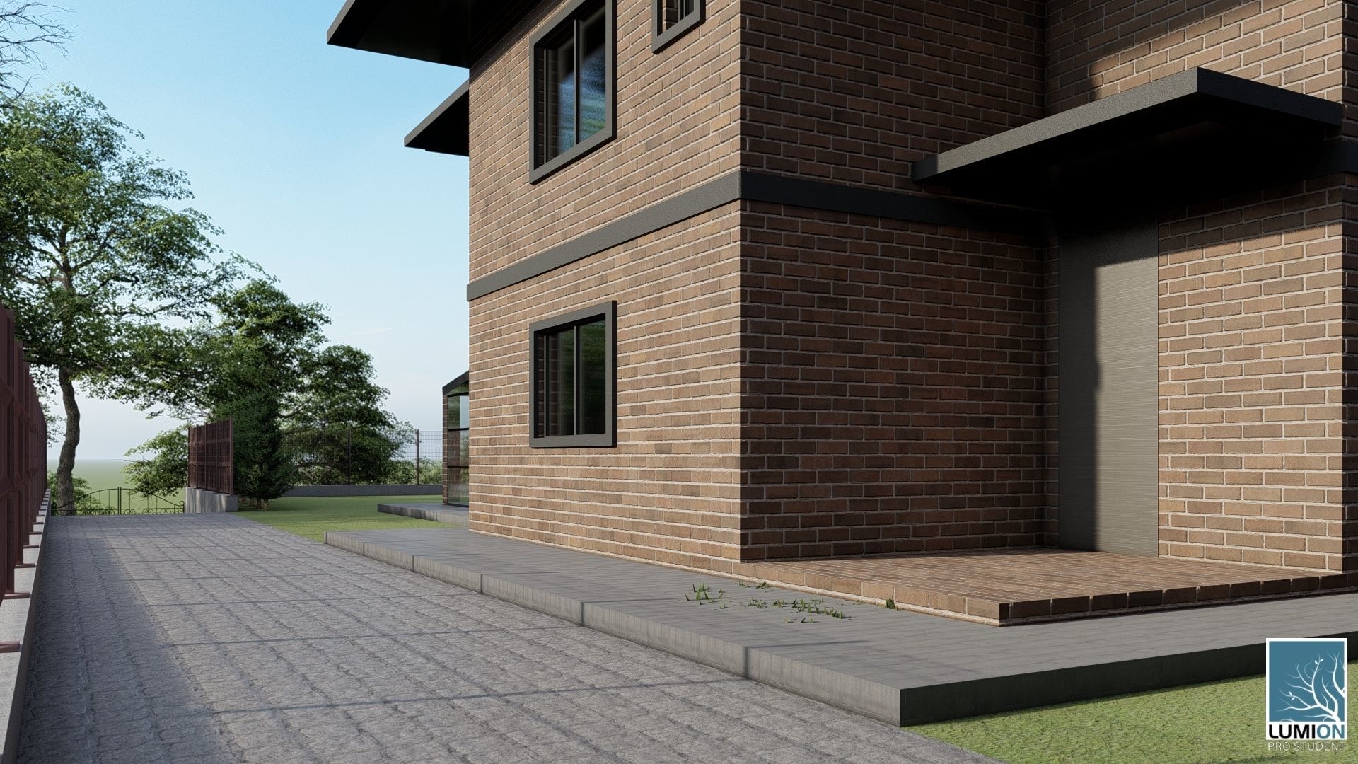 Villa in the village 3D design 3D model_5