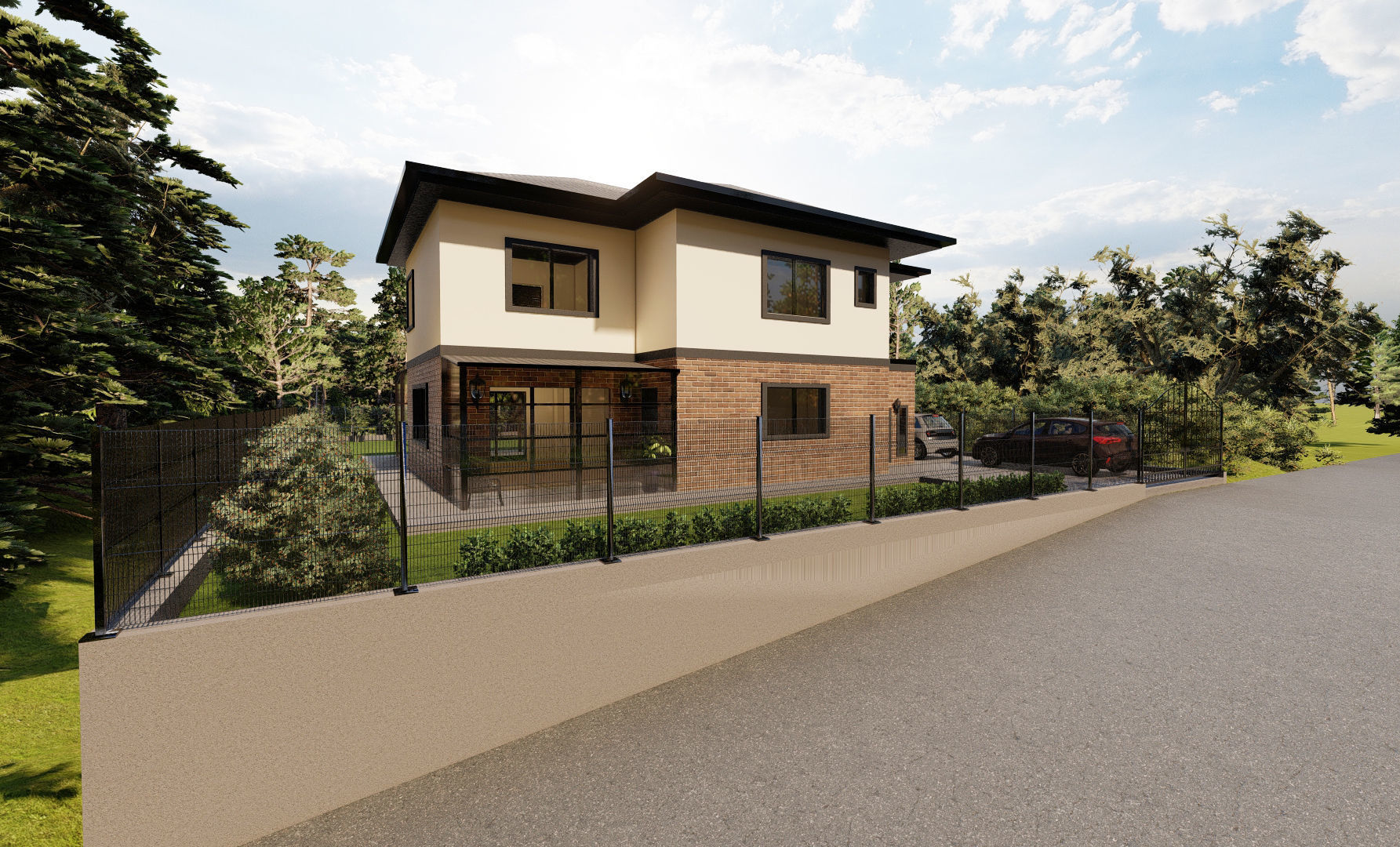 Villa in the village 3D design 3D model_14