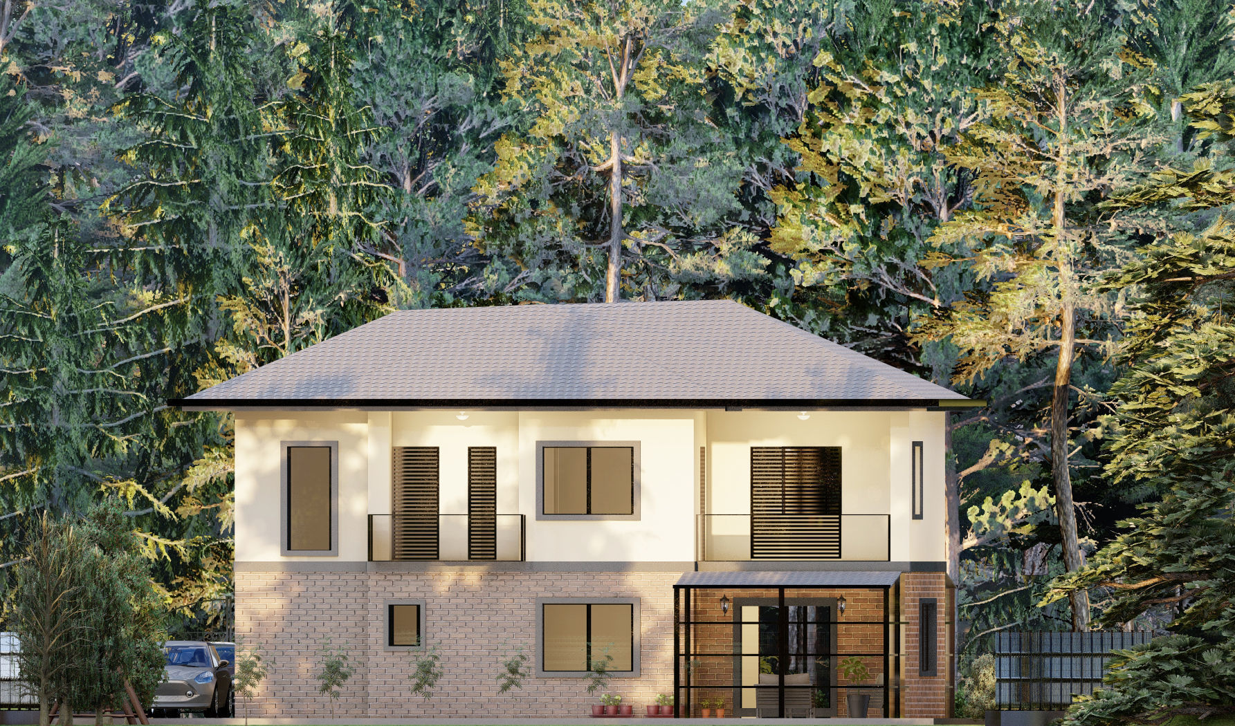 Villa in the village 3D design 3D model_15