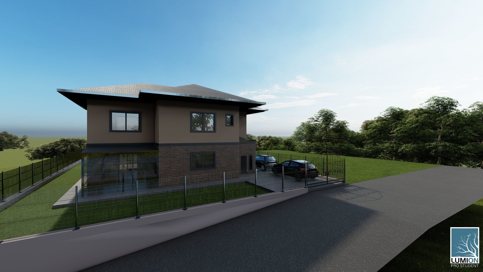 Villa in the village 3D design 3D model_7