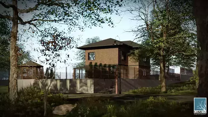 Villa in the village 3D design