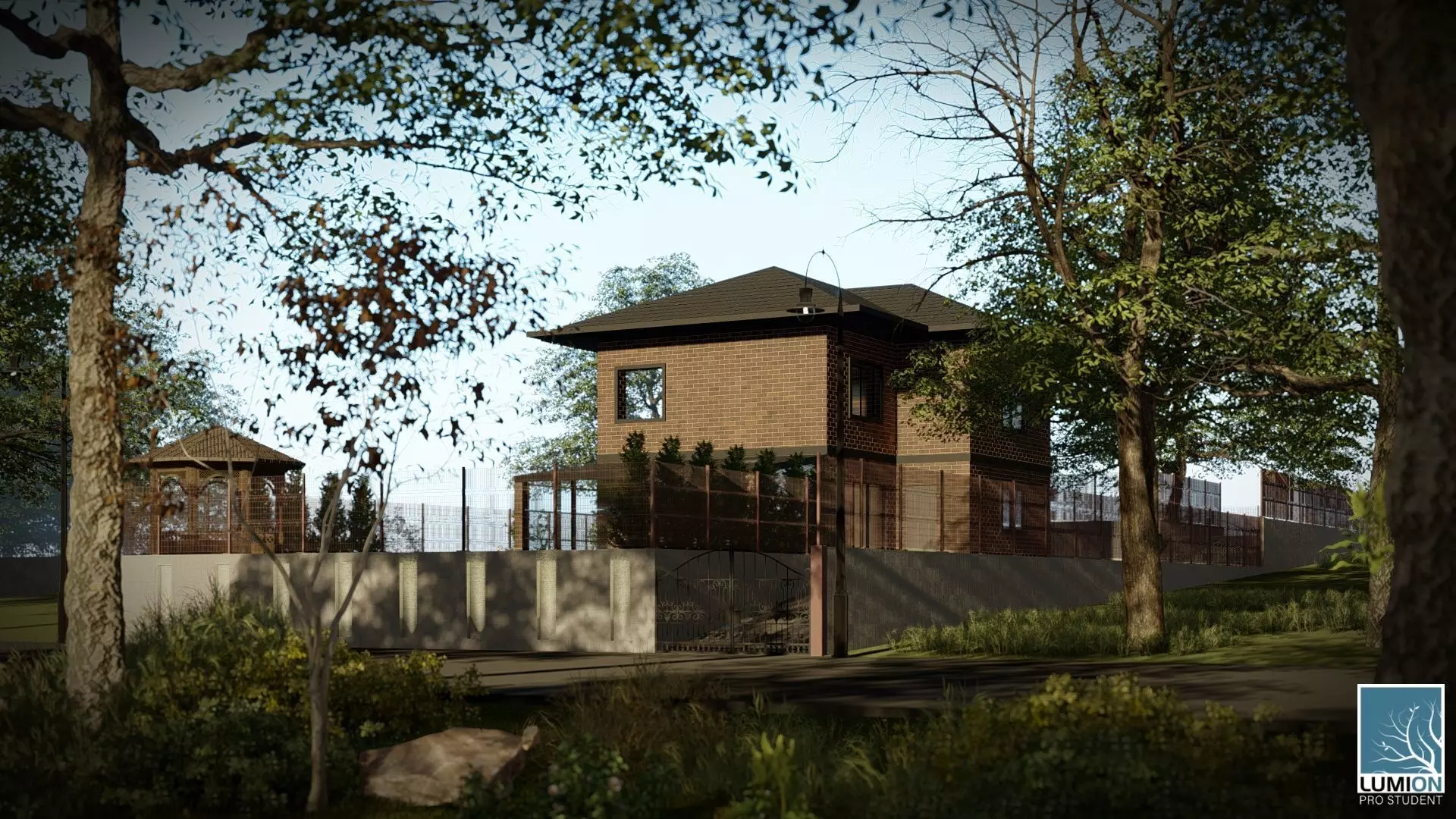 Villa in the village 3D design 3D model_0