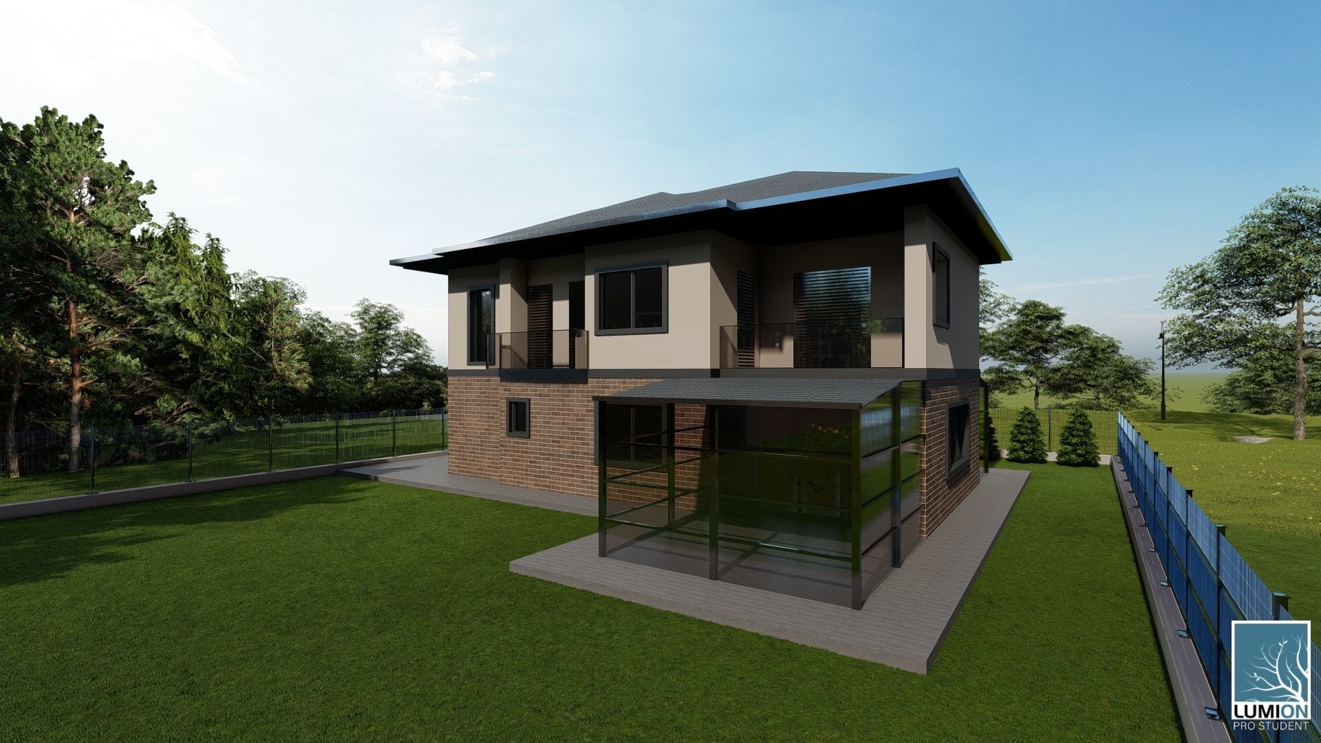 Villa in the village 3D design 3D model_9