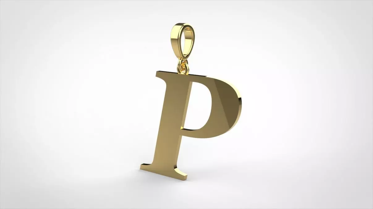 pendant alphabet georgia P small 3D print model