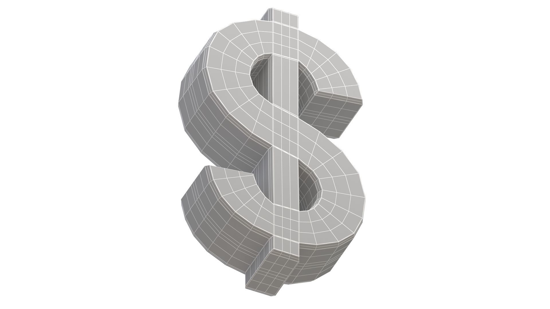 US Dollar Currency Symbol Plastic 3D model_12