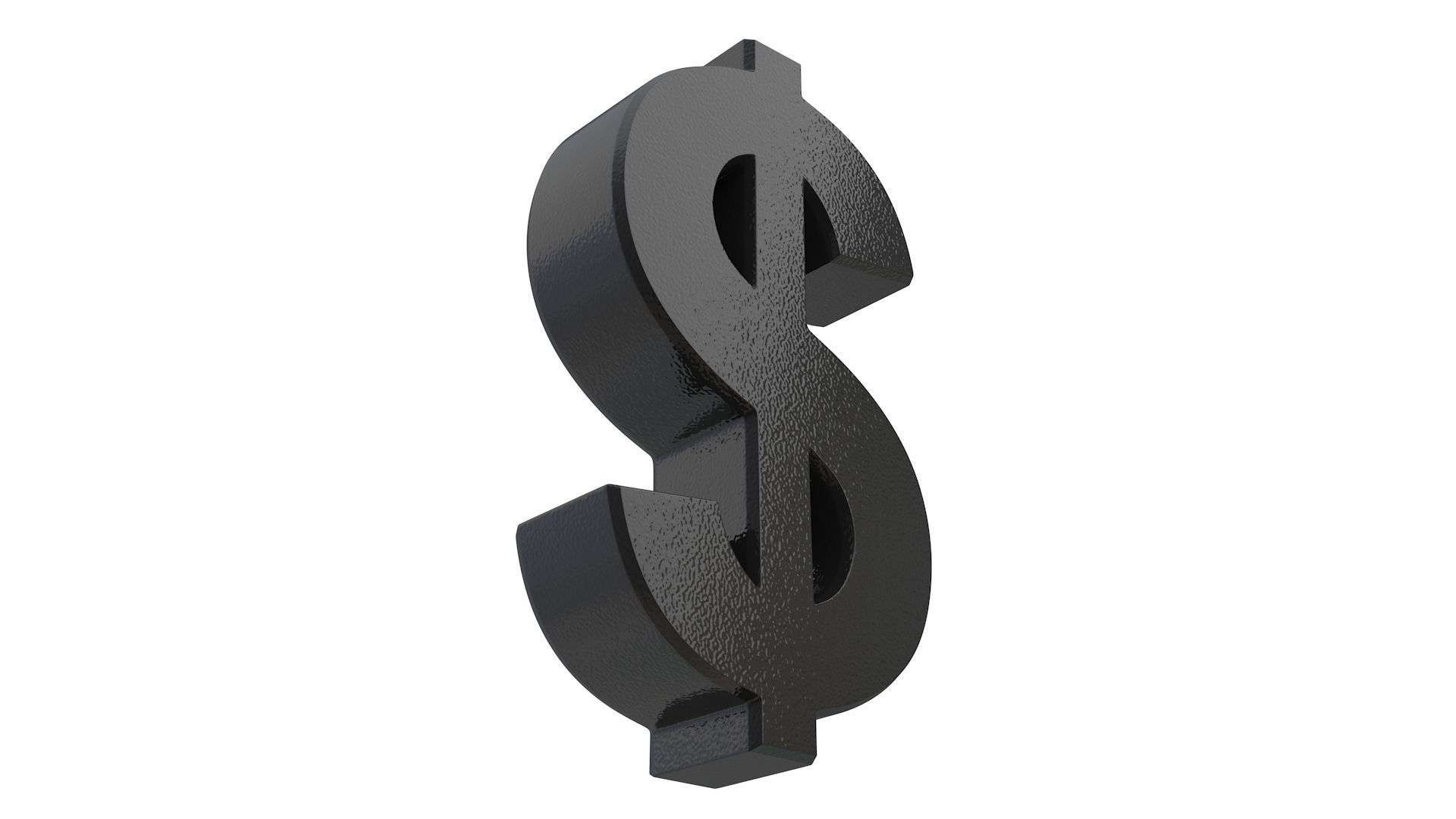US Dollar Currency Symbol Plastic 3D model_4