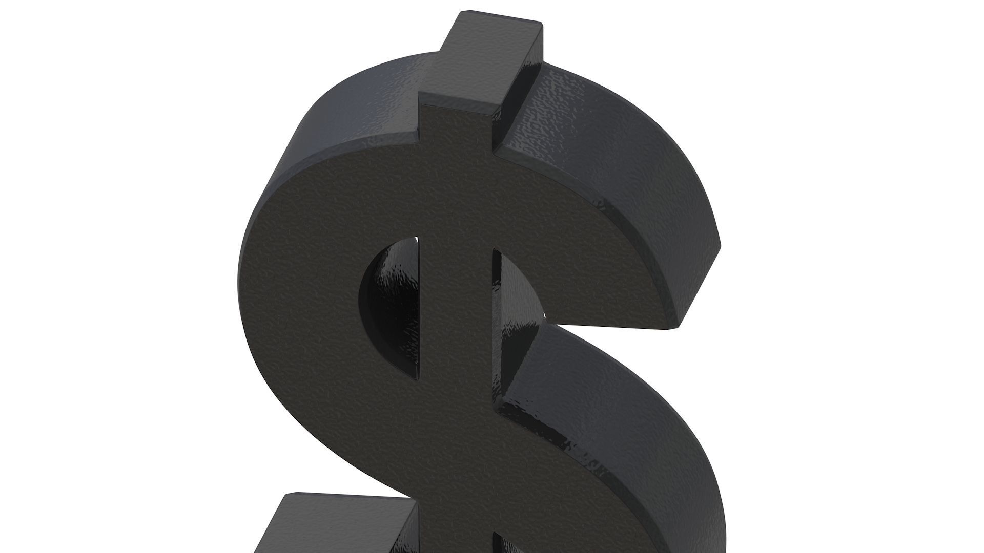 US Dollar Currency Symbol Plastic 3D model_9