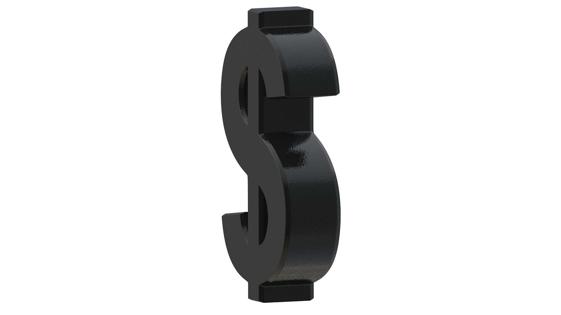 US Dollar Currency Symbol Plastic 3D model_8
