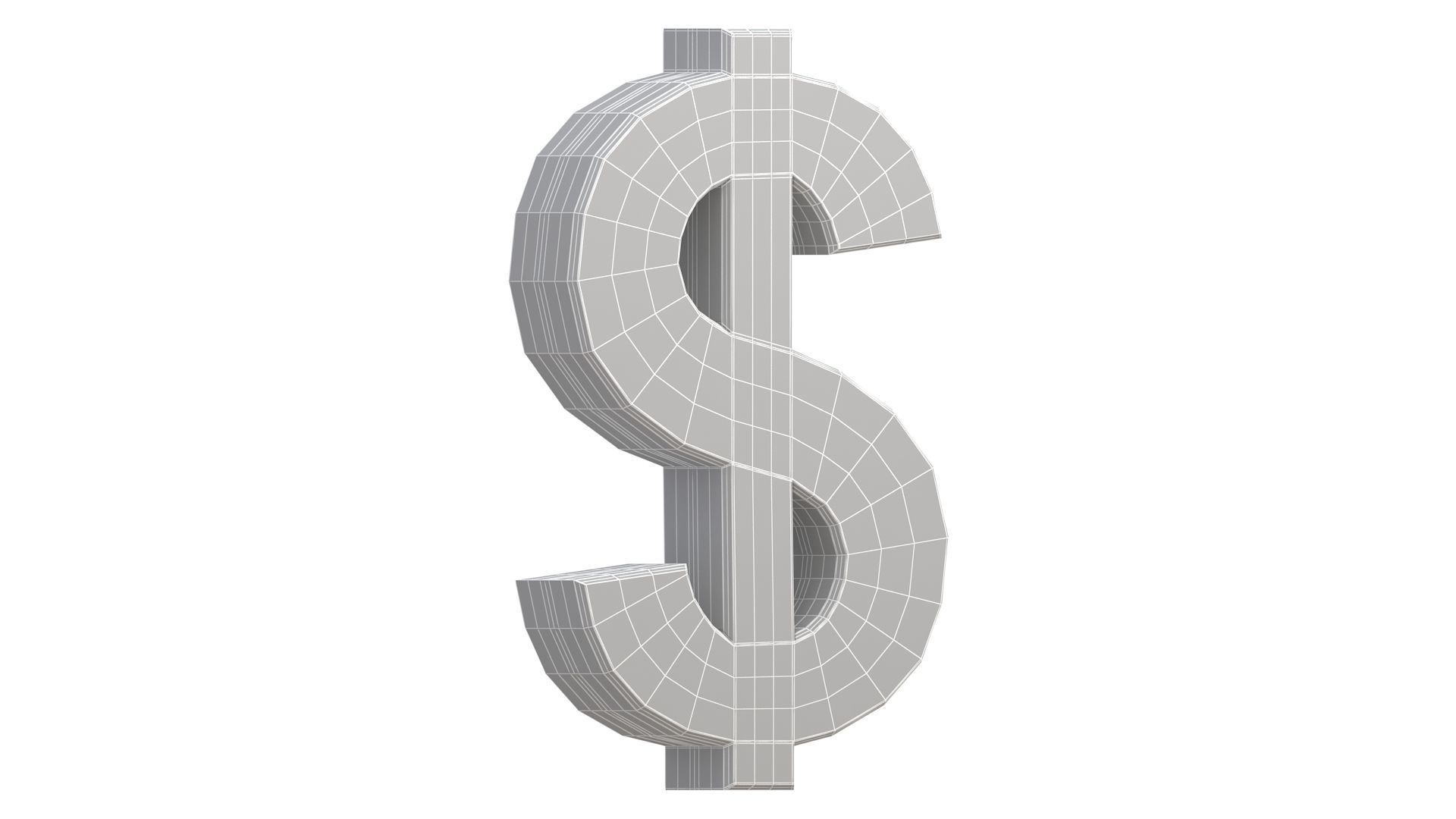 US Dollar Currency Symbol Plastic 3D model_11